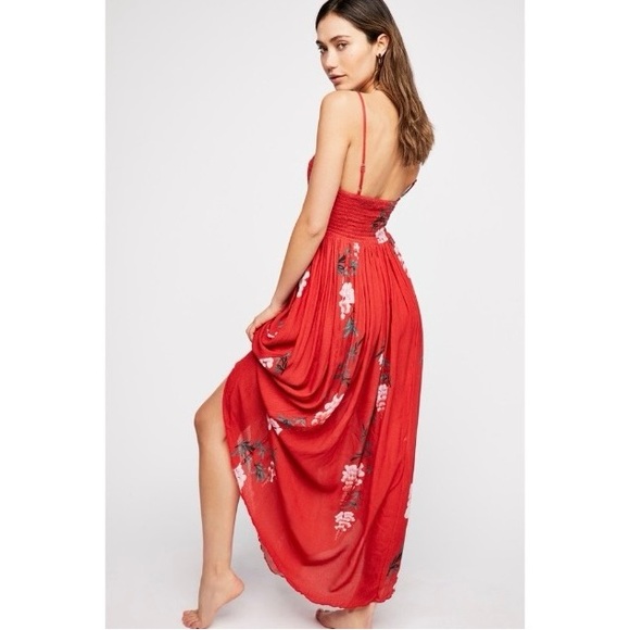 FREE PEOPLE 🌹’Beau’ Floral Print Smocked Maxi Dress - Picture 1 of 16